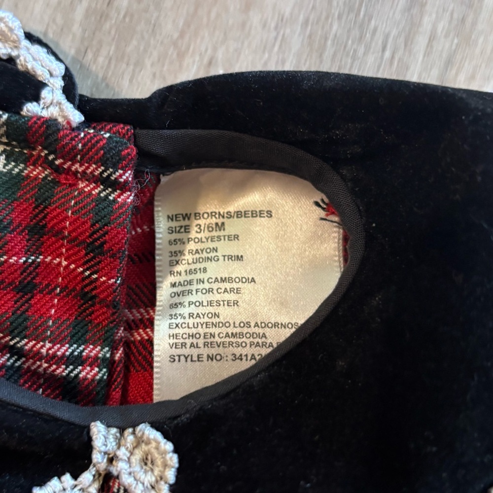 Vintage Red Plaid Christmas Romper - Picture 3 of 5